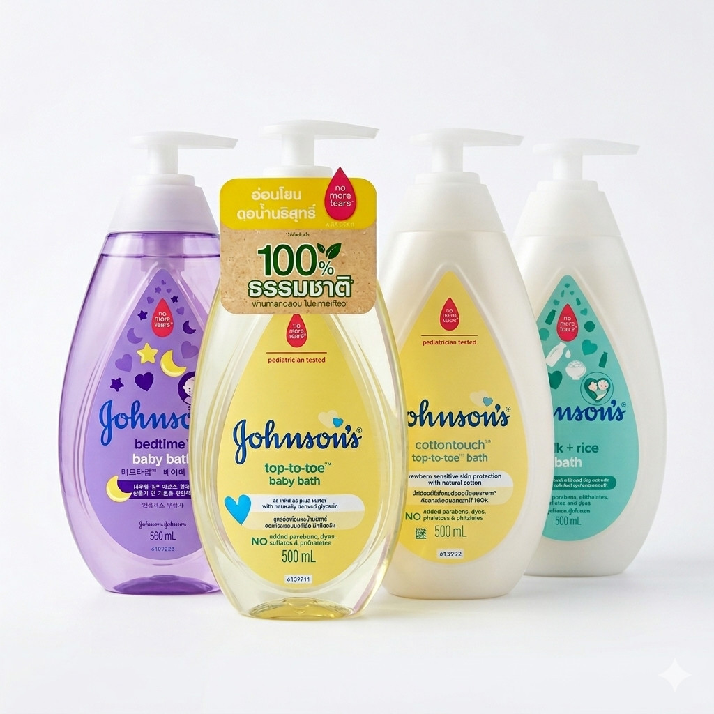 จอห์นสัน ครีมอาบน้ำ คอตตอนทัช ท็อปทูโท บาธ 500 มล. Johnson's Wash Cotton Touch Top To Toe Bath 500 ml.