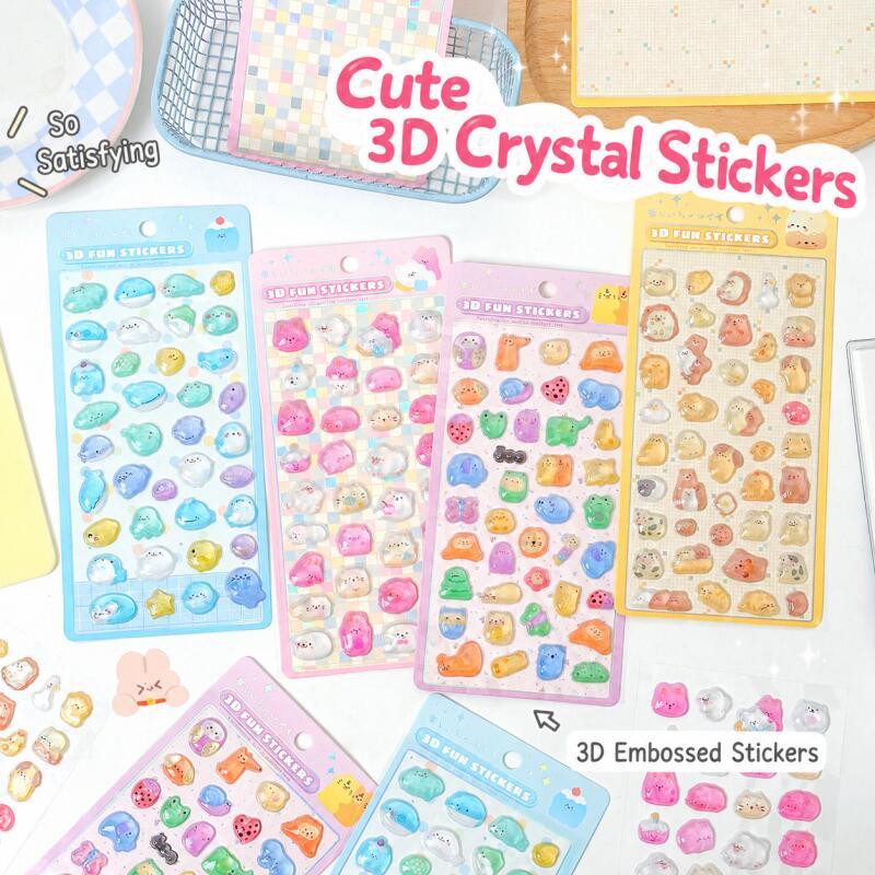 KOWEI 1 ชิ้น [Pink Paradise Series] ขนมปัง Dalmatian นูนน่ารัก Journal วัสดุสติกเกอร์ Planner สมุดเครื่องเขียน Decal