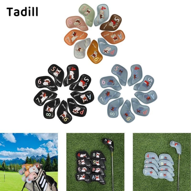 Tadill สไตล์ PU Golf หัวเหล็กครอบคลุมรูปแบบที่ไม่ซ้ํากัน Club Protector อุปกรณ์เสริมกอล์ฟสําหรับผู้ที่ชื่นชอบการกอล์ฟกีฬากลางแจ้ง
