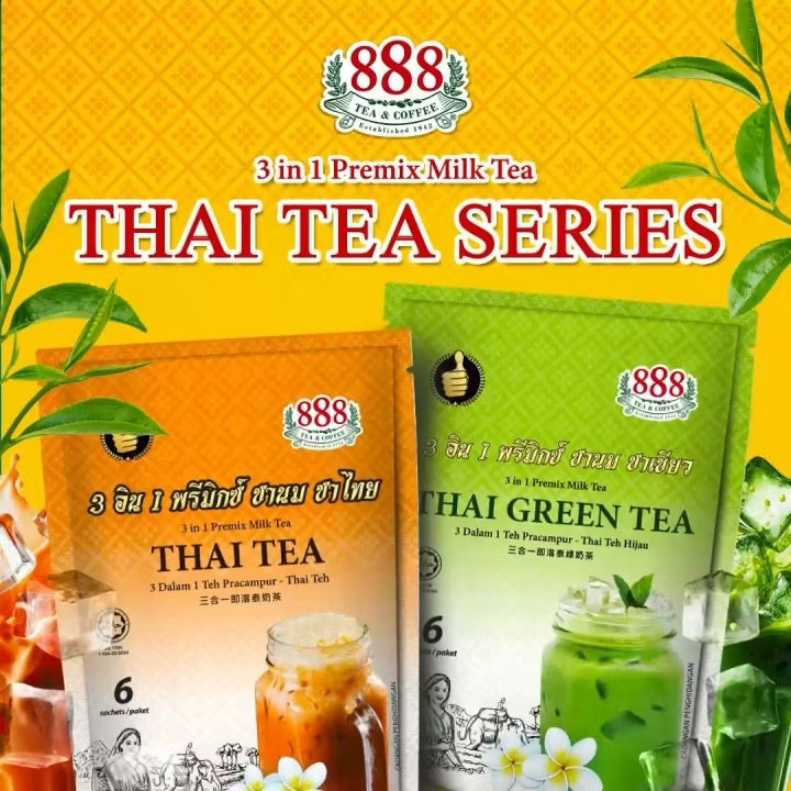 马来原西亚888泰式奶茶35g6包 味/绿茶 冲ชานมไทยมาเลเซีย 888 ชานมไทย 35g 20260602