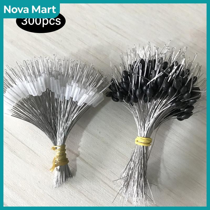 NOVA Mart 300ชิ้น/ล็อตยางลอยน้ำได้ทุ่นตกปลาที่กั้นรูปทรงกระบอก
