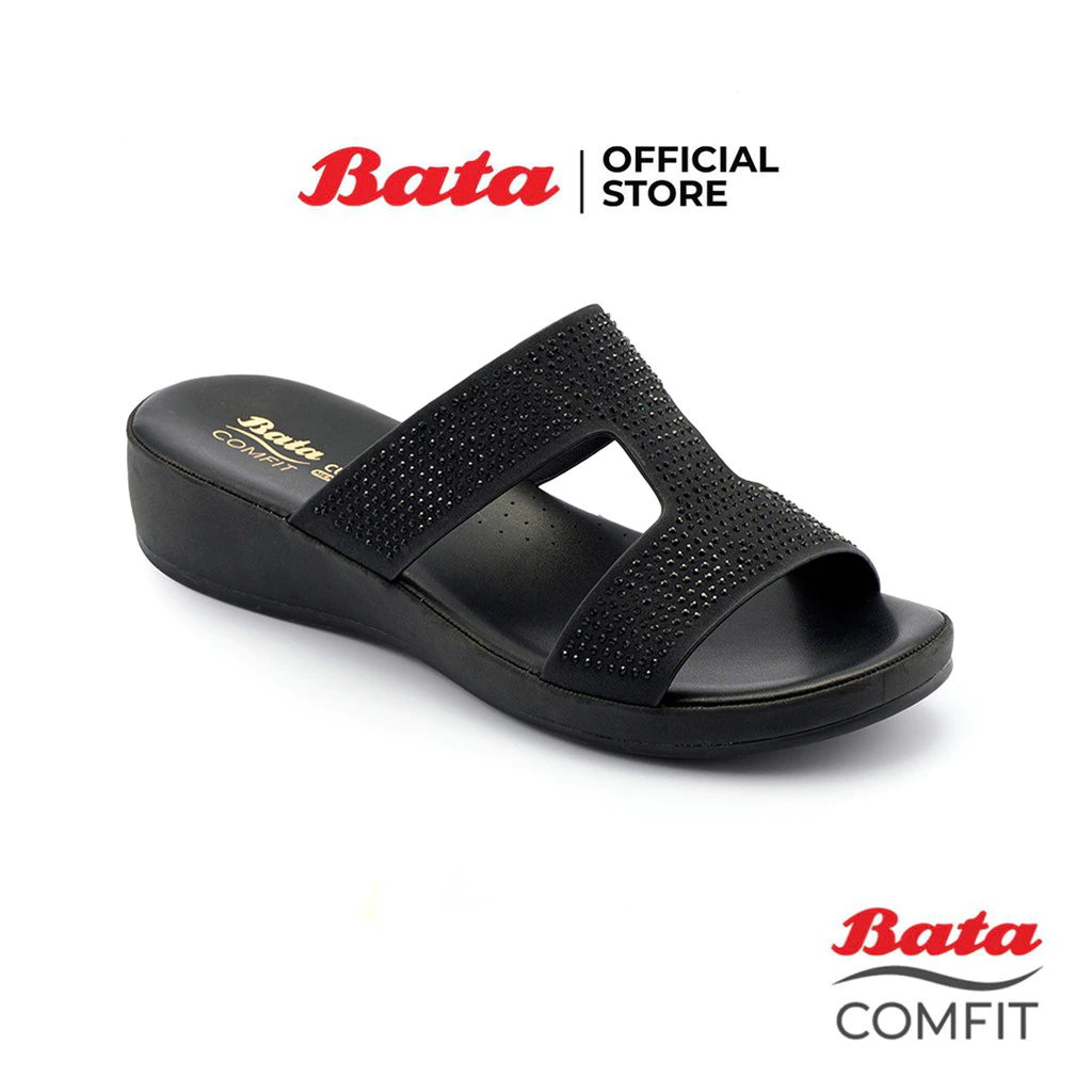 Bata บาจา รองเท้าเพื่อสุขภาพ รองเท้าแตะแบบสวมเพื่อสุขภาพ สำหรับผู้หญิง รุ่น HELENE - สีดำ 6616827