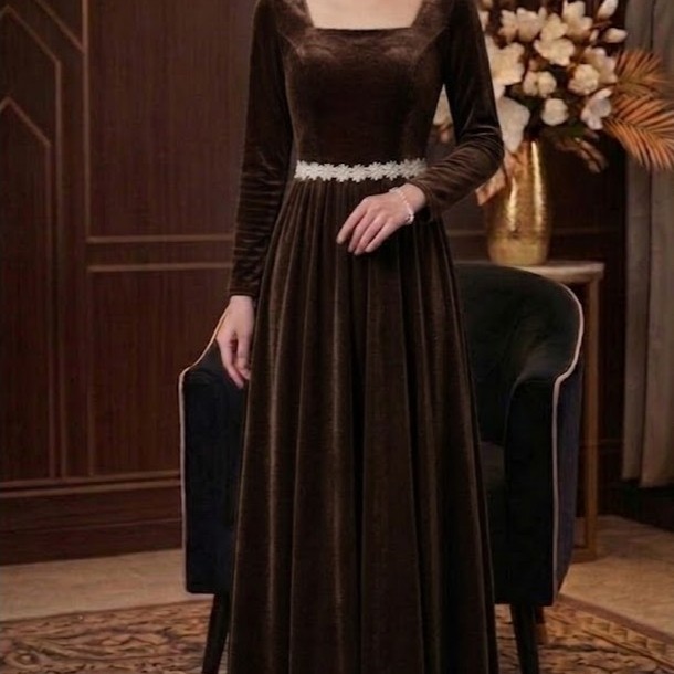 VELVET DRESS/VEVENT PARTY DRESS WITH WAIST ACCESSORIES