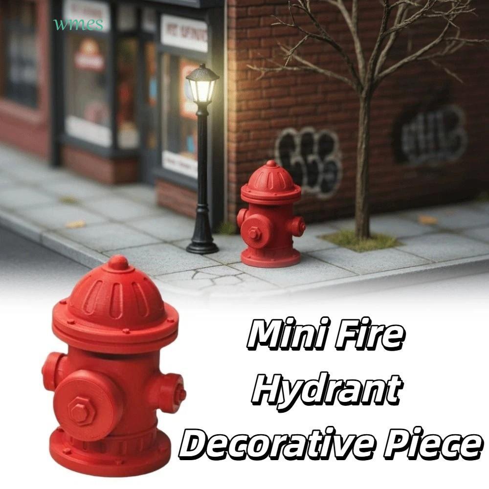 WMES1ZA Scale Fire Hydrant, Weathered Highly Define Fire Hydrant Model, Decorative Prop Red Plastic 