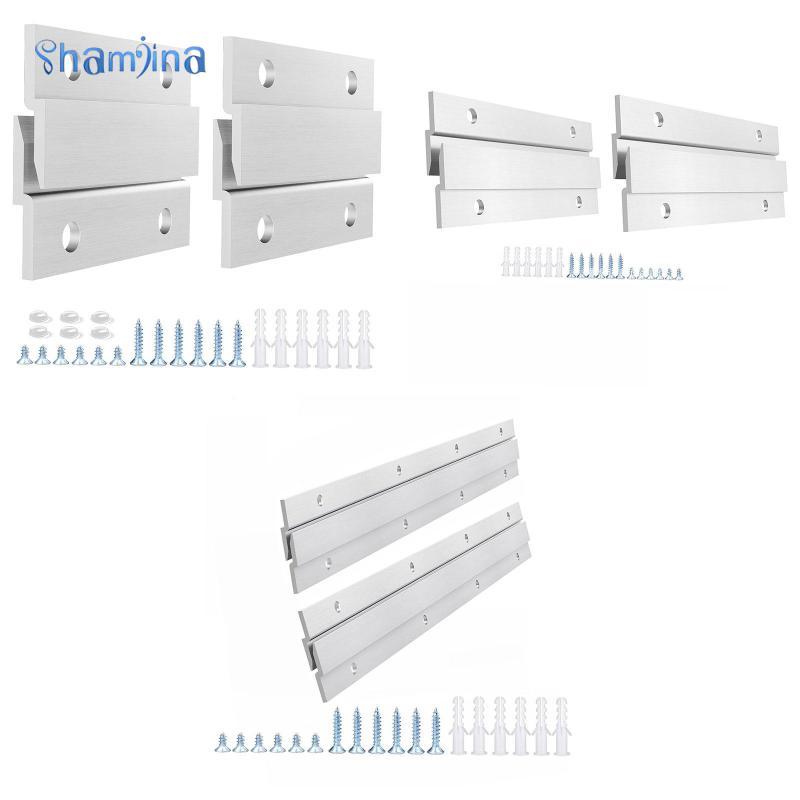 [Shamjina] 4 ชิ้น Cleat Picture Hanger Hooks Interlocking สําหรับงานศิลปะตู้ไวท์บอร์ด