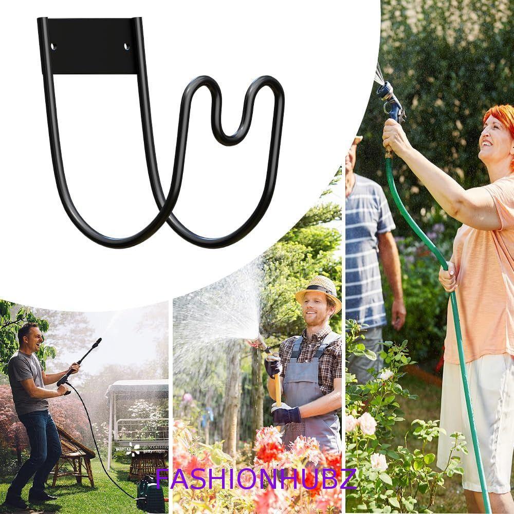 FASHIONHUBZ ที่แขวนสายยางสวน, ติดผนังกันสนิม, ที่แขวนสายยางอเนกประสงค์แข็งแรงทนทาน สําหรับเก็บสายยางหรือท่อดูดฝุ่น