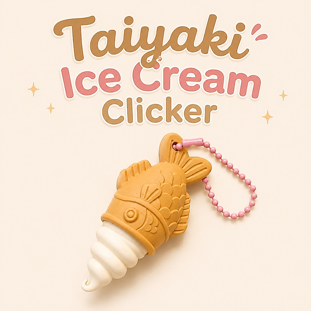 พวงกุญแจ Clicker ไอศกรีมปลาไทยากิ น่ารักกดเล่นมีเสียง