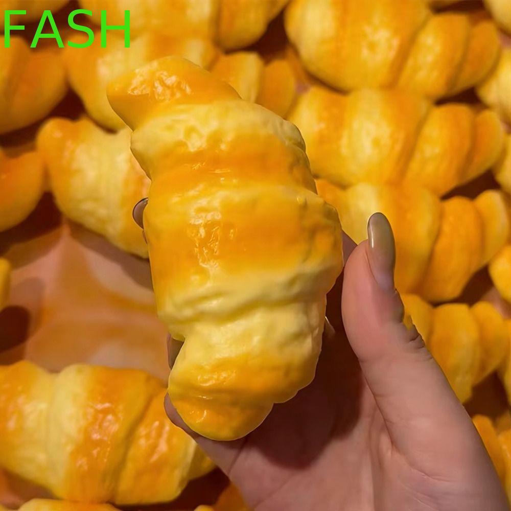 FASH Croissant Squishy ของเล่น, ช้า Rising Hand Relax Sensory Fidget Ball, เด็กผู้ใหญ่ Sticky Pinch หนาช้า Rebound ของเล่นสําหรับนักเรียน