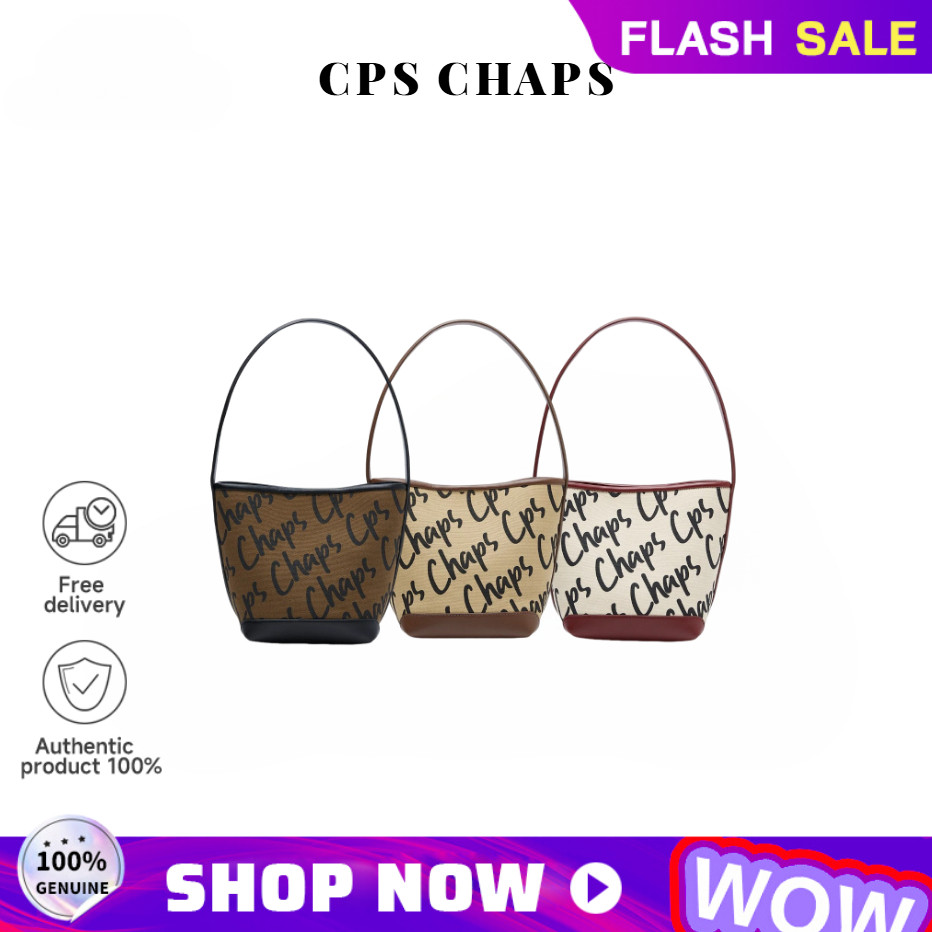 【สินค้าพร้อมส่ง】CPS CHAPS MONOGRAM BUCKET BAG ความจุ พกพาได้ ทำงาน กระเป๋าถือ สะพายข้าง