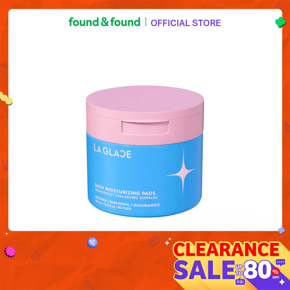 [EXP 2027-08-01] LA GLACE Daily Moisturizing Pads12 160ml แพดเช็ดหน้า สูตรอควาล็อค สำหรับผิวแห้งขาดน้ำ found & found