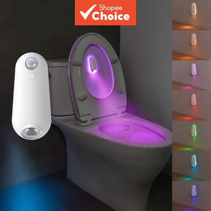 ไฟกลางคืน LED ชาร์จ USB สําหรับชักโครก พร้อมเซ็นเซอร์ตรวจจับความเคลื่อนไหว - โคมไฟติดผนังเปลี่ยนสีได้ 8 สี สําหรับตกแต่งห้องน้ํา ติดตั้งง่าย