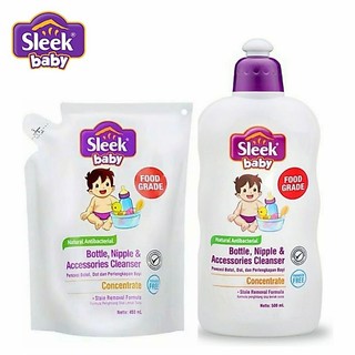Sleek Baby Bottles & Accessories Cleanser | Sabun Cuci Botol Bayi Liquid Cleanser 500ml 450ml 150ml 70ml