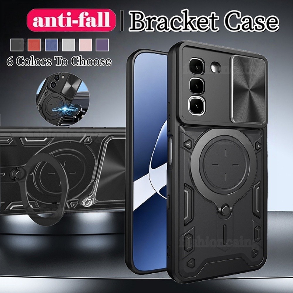 เคสสําหรับ infinix Hot 70 i Pro Plus Hot70 70i 70Pro+ 70ProPlus infinixHot70 2026 แหวนโลหะวงเล็บเคสโทรศัพท์ Push-Pull กล้องกันกระแทกฮาร์ดปกหลัง