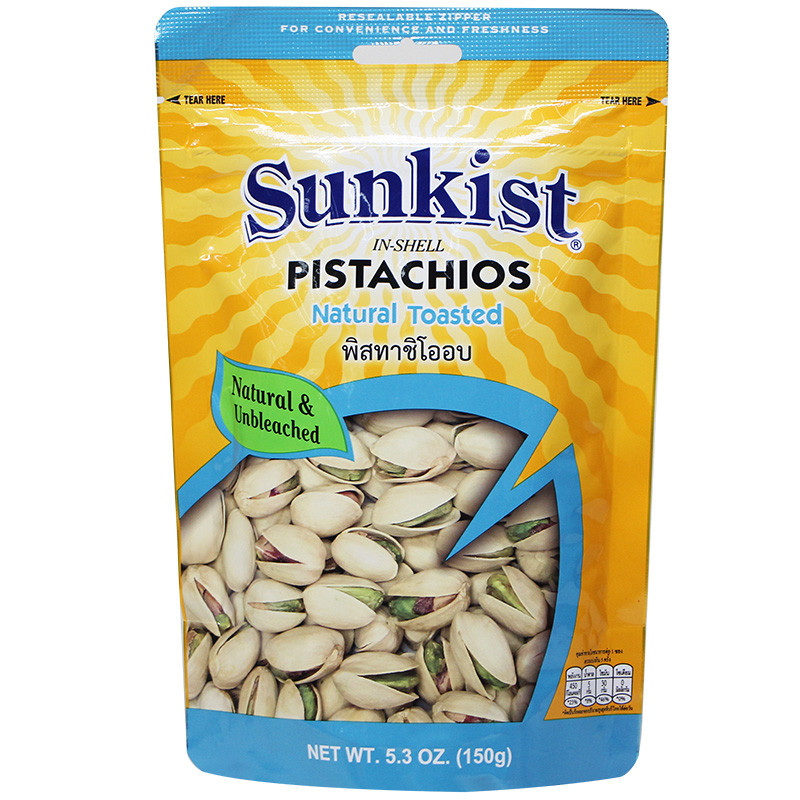 ซันคิสท์พิสทาชิโออบ 150กรัม Sunkist Pistachios Natural Toasted 150g. [หมายเลขบาร์โค้ด 8850096750073 ]