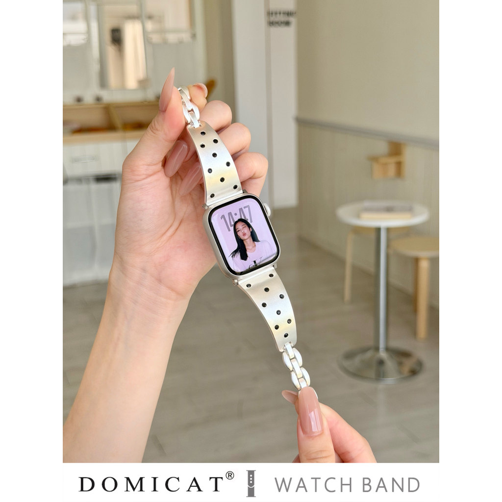 Domicat เหมาะสําหรับ iWatch11表带s10手表ชุดสไตล์เกาหลีสําหรับแจ็คเก็ดนาฬิกา9SE41mm876 น่ารักUltra2 เกมสุ