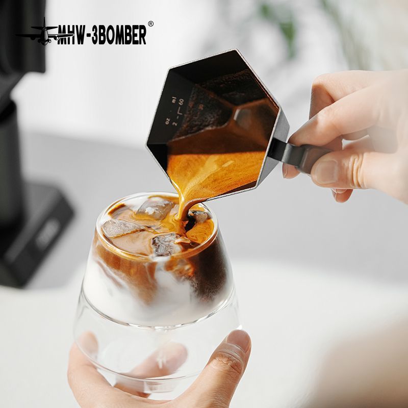 MHW-3BOMBER Bomber Prism ถ้วยตวงถ้วยกาแฟสกัด Double Scale Espresso ถ้วยตวงอลูมิเนียม