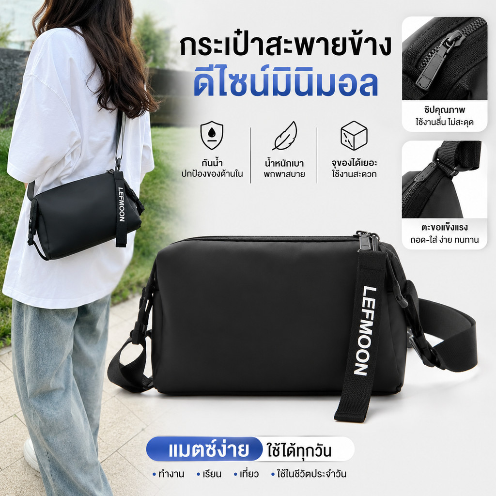 【มีสินค้าพร้อมส่ง】กันน้ํารอบถัง Satchel กระเป๋าสะพายแฟชั่น Ins สไตล์ Simple Crossbody Bag สําหรับผู้หญิง