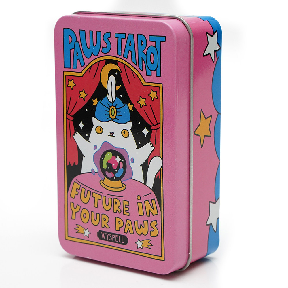 Paws Tarot Future in Your Hands – English Tin Box Edition | เกมไพ่ทาโรต์กลยุทธ์ 1 ชั้น | สํารับออราเคิลธีมสัตว์