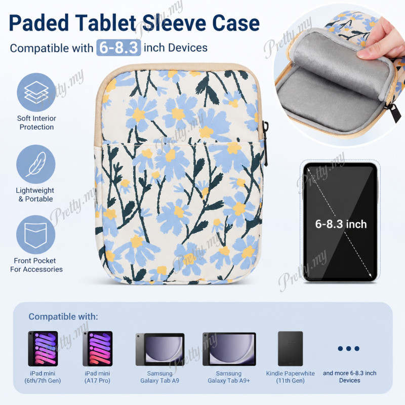 6-8.3 นิ้ว E-Reader Sleeve Case สําหรับ Kindle Paperwhite 12th/11th/10th Gen, Kindle Basic 2024/2022