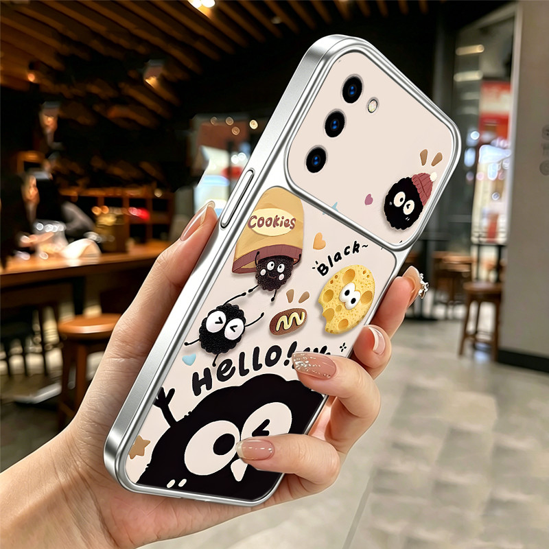 เคสสําหรับ SAMSUNG a03s a02s เคสโทรศัพท์ Softcase ซิลิโคนกันกระแทก ใหม่ออกแบบความงามสําหรับสาวน่ารักการ์ตูน Metallic เงิน matte DSCHM1