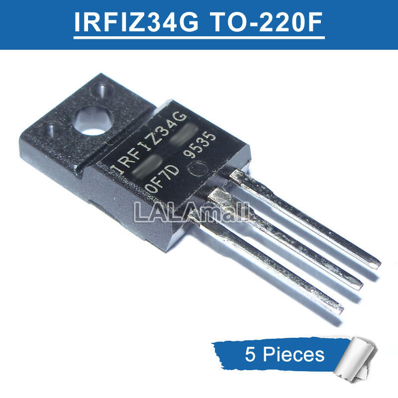 5pcs IRFIZ34G TO-220F IRF1Z34G IRFIZ34GPBF TO220F N-channel 20A/60V MOSFET ทรานซิสเตอร์ใหม่ IC