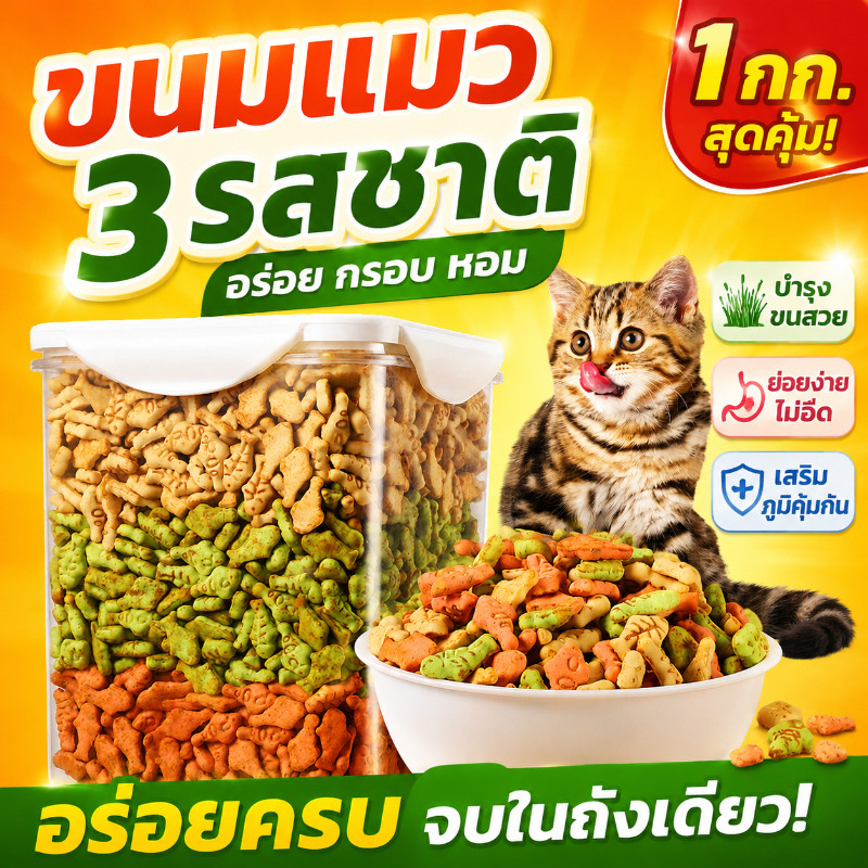 พร้อมจัดส่ง1000g คุกกี้มิ้นท์แมว ขนมแมว ลูกแมวอ้วน ย่อยง่ายและดูดซึม ขนมสัตว์เลี้ยง หญ้าแมวฟรีซดราย ขนมแมวฟรีซดราย