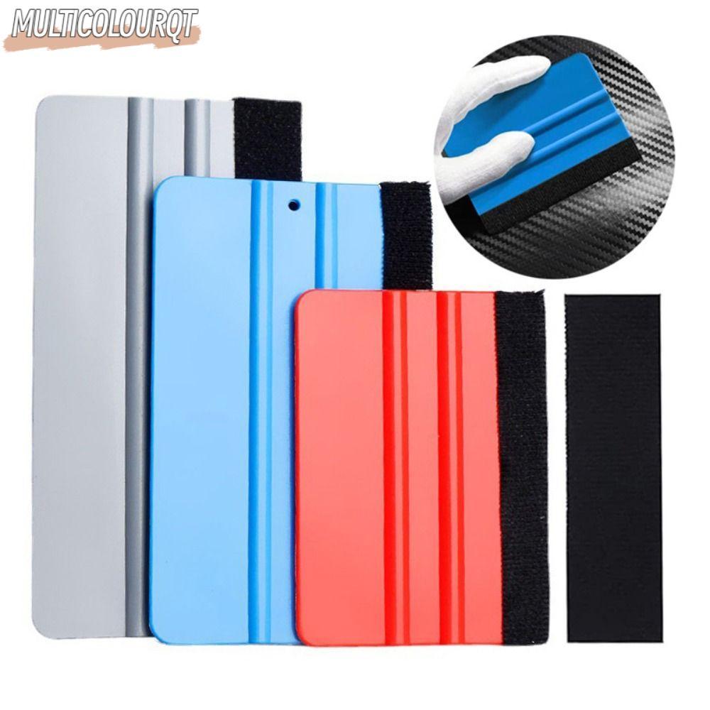 MULTICOLOURQT Car Clean Vinyl Wrap Felt Squeegee, Plastic Felt Edge Carbon Film Stickers, Car Accessories Wiper Scraper Car
