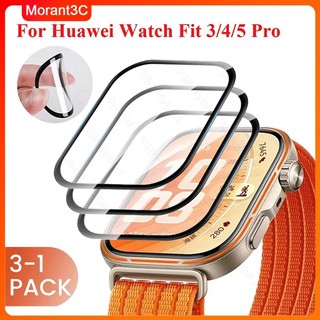 1/3/5 ชิ้นป้องกันหน้าจอสําหรับนาฬิกา Huawei Fit 5/5 Pro 3D โค้ง Ultra-HD Full Coverage ฟิล์มป้องกันสําหรับนาฬิกา Huawei 3/4/4 pro อุปกรณ์เสริม