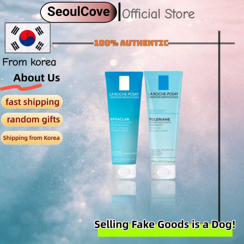 [La Roche-Posay] Toleriane Purifying foam Cream Facial Cleanser 125ml/ครีมโฟมล้างหน้า 125ml/ทําความส