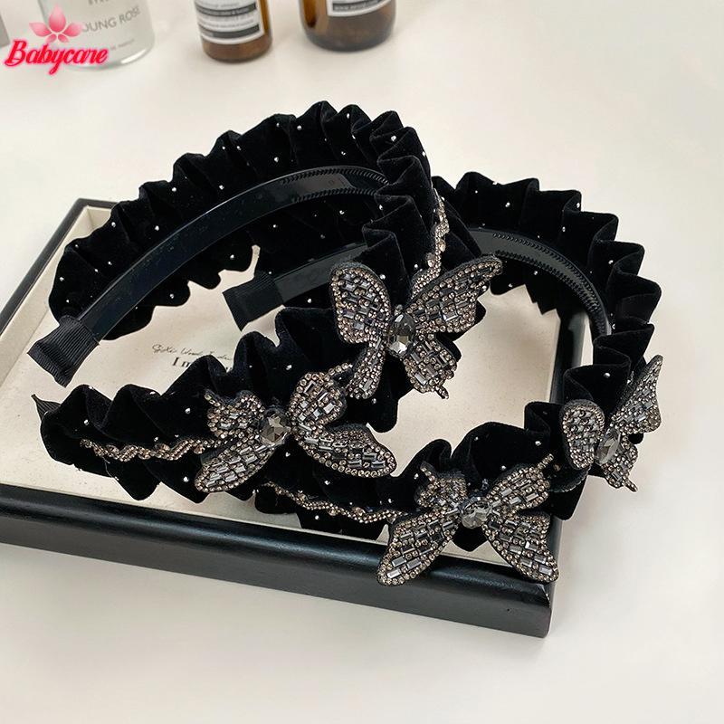 <BYCE-t> ผ้าจีบโบว์ Hairbands สําหรับผู้หญิงภาษาฝรั่งเศสคํา Elegant Temperament แฟชั่นอุปกรณ์เสริมผม