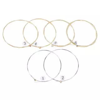 Aural 1 ชุด 6 pcs Practice Niel Plated Steel Guitar String สําหรับกีตาร์โปร่ง al
