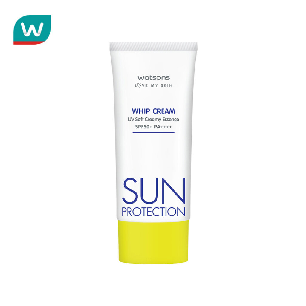 Watsons วัตสัน เลิฟ มาย สกิน ซัน โพรเทคชั่น วิป ครีม เอสพีเอฟ50+ พีเอ++++ 50มล.