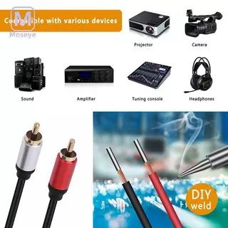 Tianyuanfff สายลําโพง RCA ชายปลั๊ก Ja Connector To Bare Wire เปิด End Pigtail สาย RCA สําหรับลําโพงเครื่องขยายเสียงวิดีโอ AV ซ่อมดี