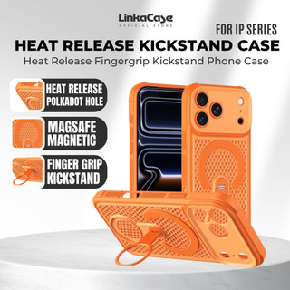 Luxury 360° Rotate Phone Case For Iphone 17 16 15 14 13 12 11 Pro Max 14 15 Plus MagSafe Mesh Cooling Stand Cover