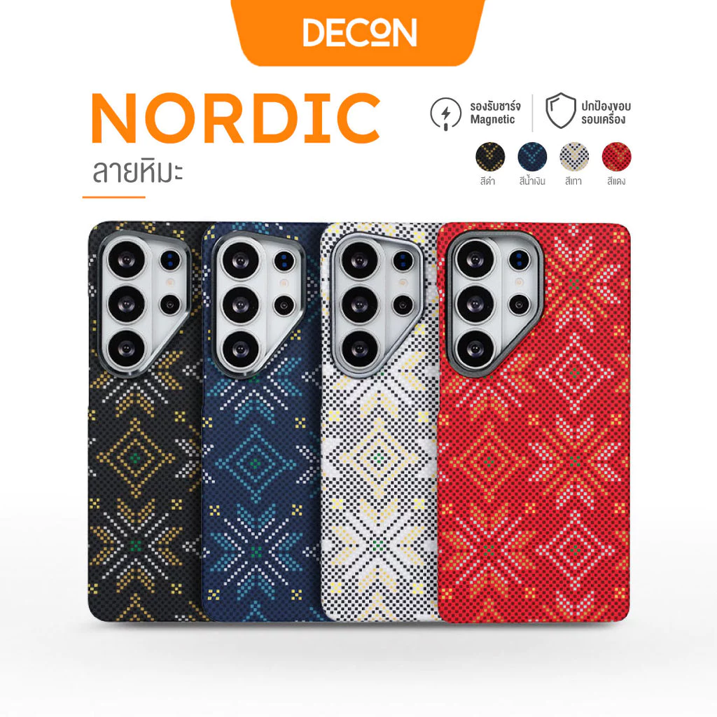 DECON Nordic เคสลายหิมะแบบแม่เหล็ก ใช้สำหรับรุ่น S26 Ultra / S25 Ultra / S24 Ultra (พร้อมส่ง)