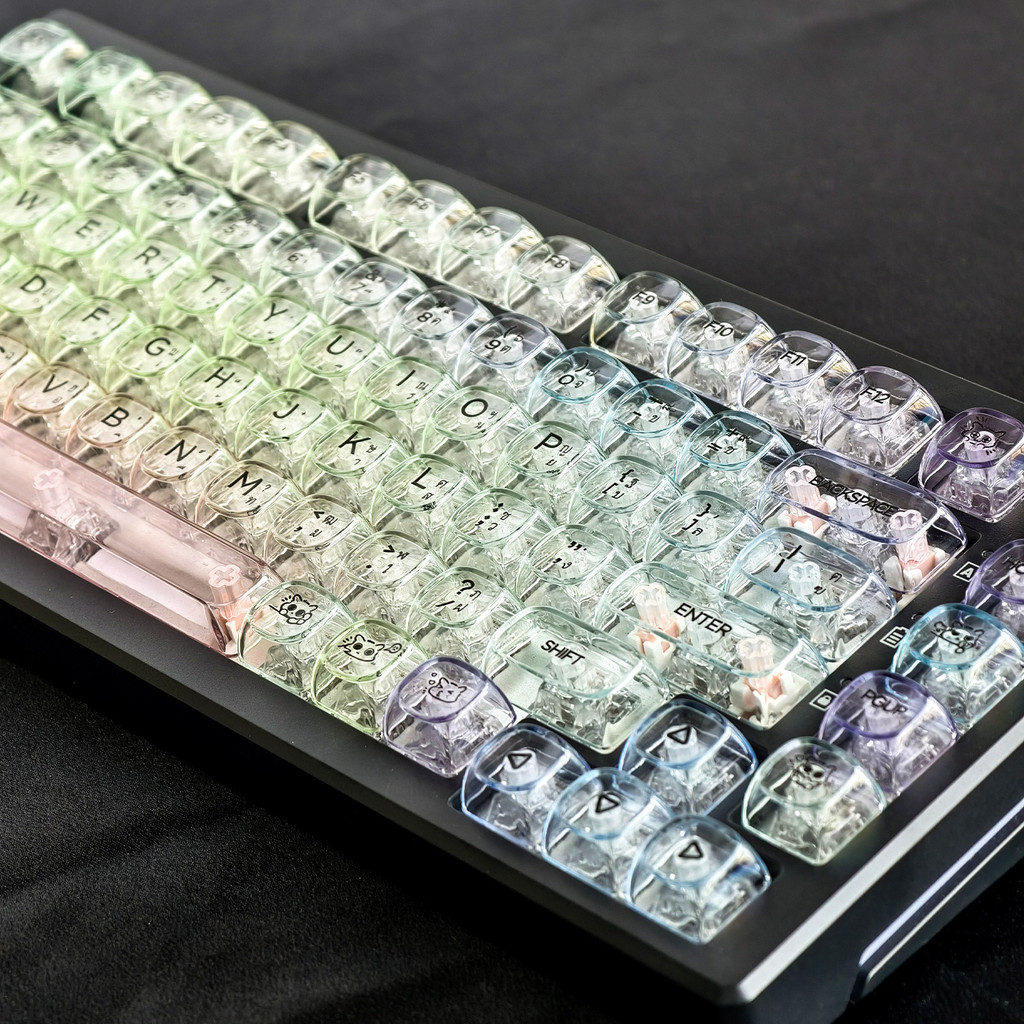 MAIMOOO Soft Fog ไทย Keycap MOA Profile PC 125 คีย์ UV Process Fantech MK889 Ajazz AK820 สีเขียวไล่ร