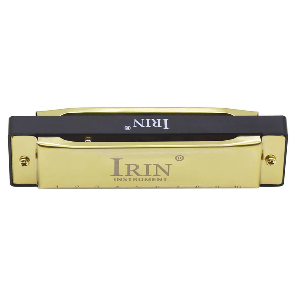 Discountstore-TH fangzi G-20 ปากออร์แกน 10 หลุม 20 โทนคีย์ของ G Blues Harmonica พร้อมกล่อง ABS สำหรับผู้เริ่มต้นคนรักดนตรีคริสต์มาสของขวัญเครื่องลม Gold