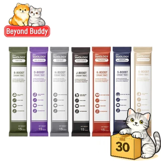( ยกกล่อง 30 ซอง ) Petheria VetOLOGY ขนมแมวเลีย เนื้อครีม กินง่าย แมวเลีย สำหรับแมวทุกวัย 1 ซอง 15g