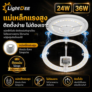 แผงไฟ LED แผ่นชิป 28W 36W แผงไฟแม่เหล็ก แผ่นชิปเพดาน ไฟเพดาน วงจรแอลอีดีกลม แสงสีขาว