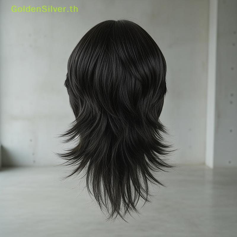 GSR Mullet หัววิกผมคอสเพลย์สําหรับผู้ชายผู้หญิงอะนิเมะสังเคราะห์สั้นตรงหางหมาป่าปลอมอุณหภูมิสูงวิกผม