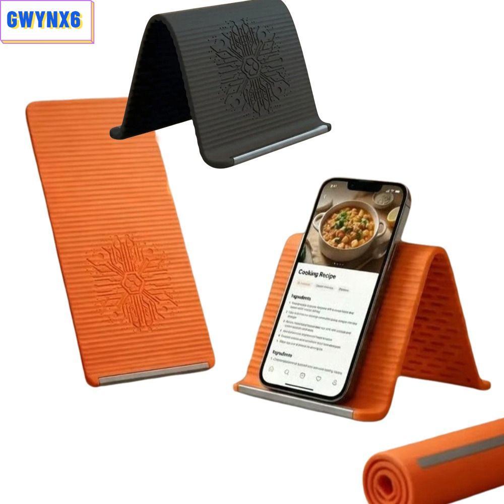 GWYNX6 ที่วางโทรศัพท์ซิลิโคนพับได้,ขาตั้งซิลิโคนที่เปลี่ยนรูปได้แบบยืดหยุ่นหลายมุมสากล,ที่วางโทรศัพท์กันลื่นแบบพกพาแบบงอได้เด