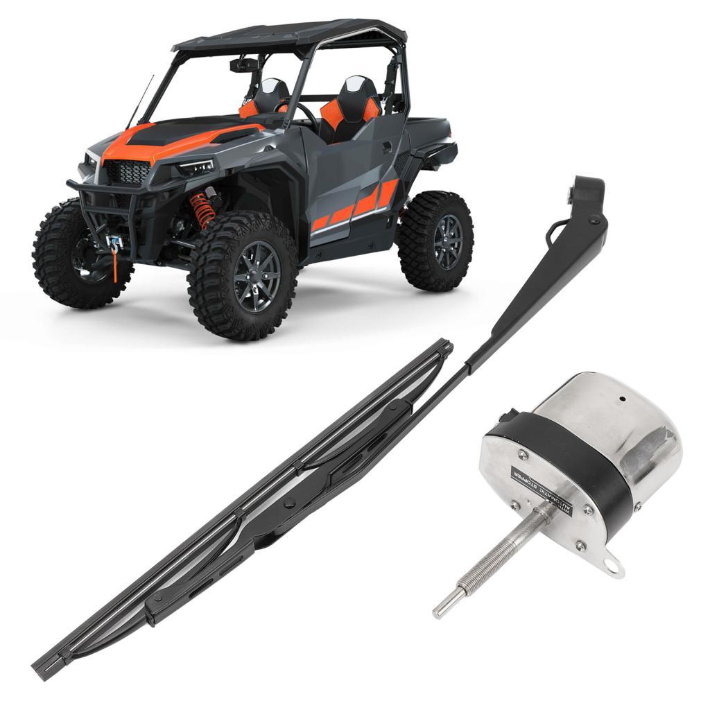 UTV ชุดมอเตอร์ปัดน้ําฝนไฟฟ้า 12V 105° แขนสากลแบบหมุนได้สําหรับรถแทรกเตอร์เรือตกปลารถเอทีวี