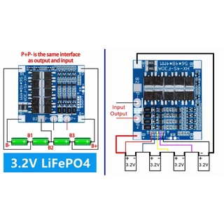 บอร์ดป้องกันแบตเตอรี่ Protection Board Bms+Balance 4S 30A LiFePo4 3.2V/Li-ion 3.7V