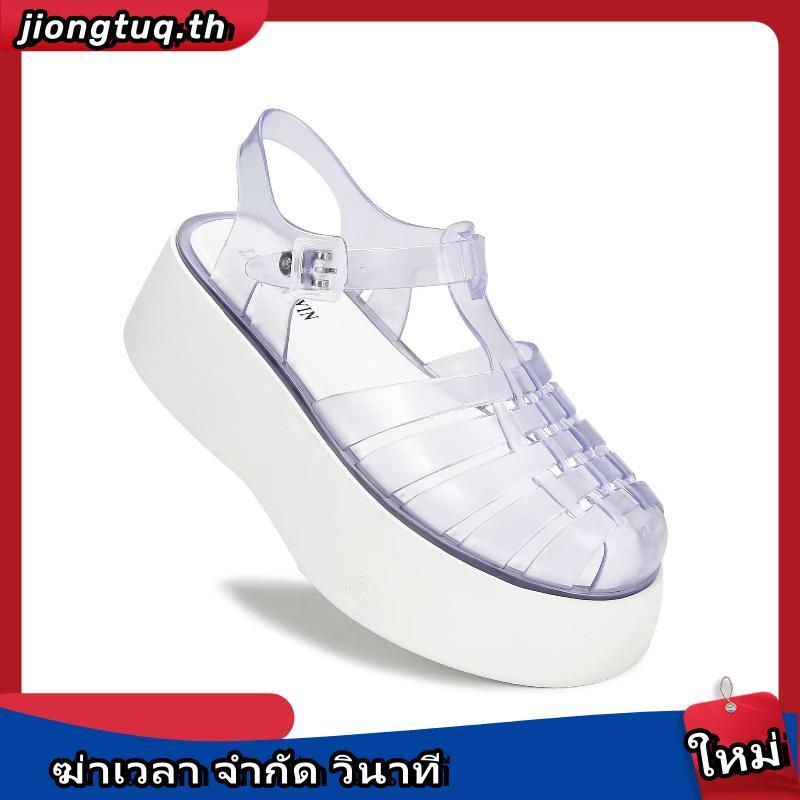 Bara Bara รองเท้าแตะส้นยางเจลลี่ใสนําเข้าของผู้หญิงพร้อมสายรัดหลัง WS23-2 (AV2)