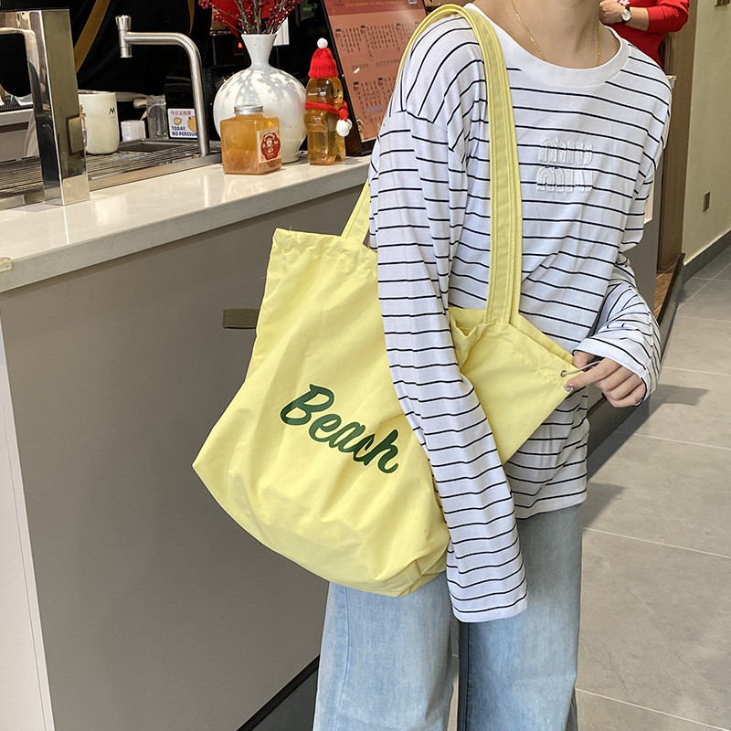 High Quality Version Korean Letter Printed Bags Women's Large Capacity Nylon Shoulder Bag Casual All