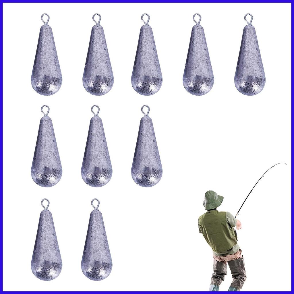 Fishing Drop Shot น้ําหนัก 10X ตะกั่วทนทานทรงหยดน้ําตกปลา Sinkers ตกปลาแบบใช้ซ้ําได้ Dropshot Rig 36