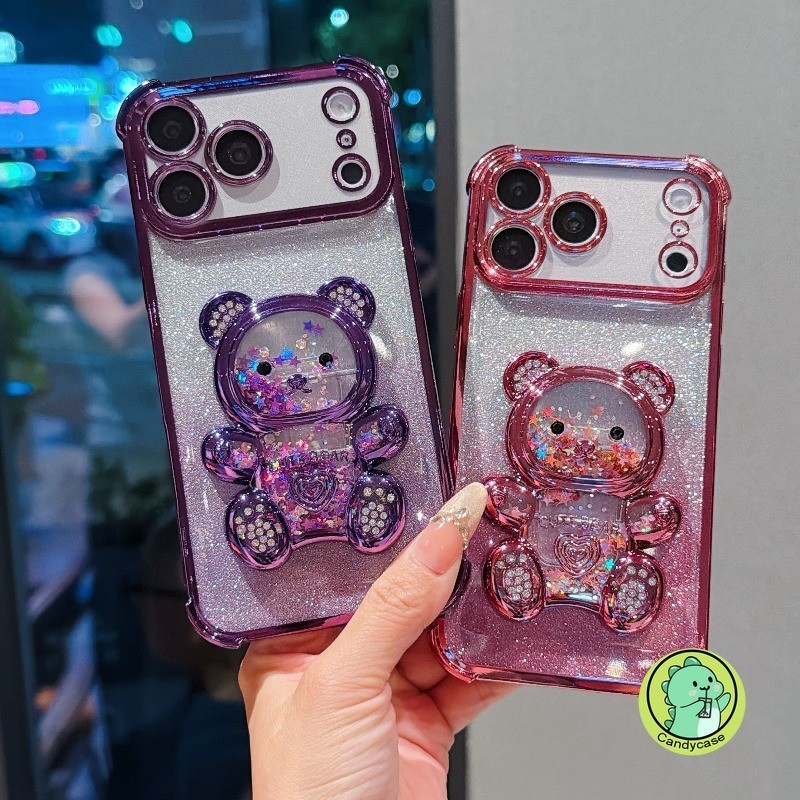 Glitterเคสโทรศัพท์พร้อมขาตั้งสําหรับVivo Y51 Pro Y51A Y39 Y38 Y37C Y36i Y36 Y36T Y35 Plus YY33S Y33T