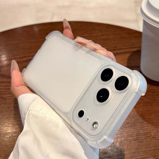 หรูหรา Matte โปร่งแสงถุงลมนิรภัยเคสโทรศัพท์สําหรับ iPhone 17 16 15 14 Plus 12 13 Pro Max 17Pro Air กันชนกันกระแทกฝาครอบ