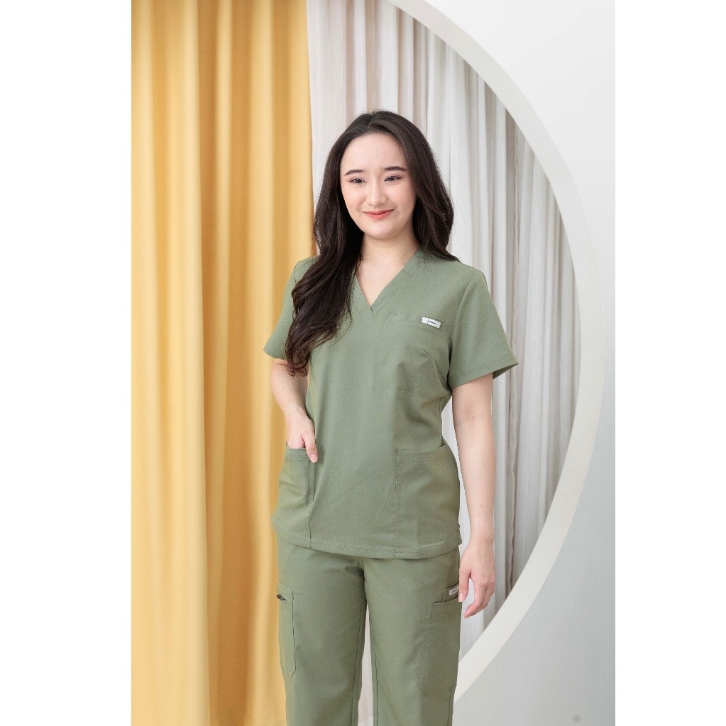 (ปักชื่อ ส่งทันที) ชุดสครับขาตรง Scrubs STAT รุ่น Favourite Flavour Collection สี MATCHA mood