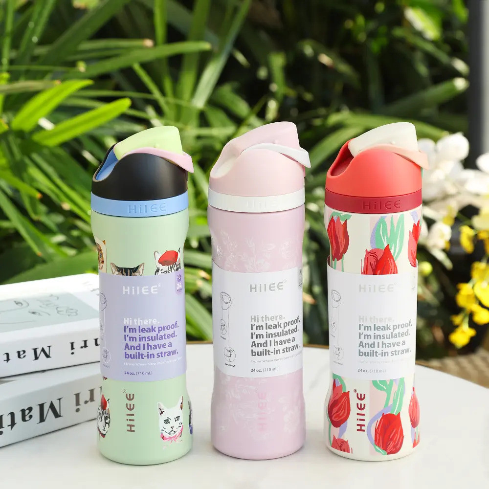 กระติกน้ําเก็บความร้อน Hilee 2-in-1 (หลอด+ดื่มต่อเนื่อง) |   กันรั่ว 360 ° |   สแตนเลสเกรดทางการแพทย